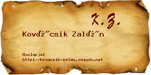 Kovácsik Zalán névjegykártya